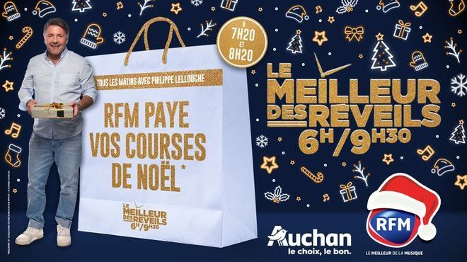 RFM paye vos courses avec Auchan dans "Le Meilleur des Réveils"