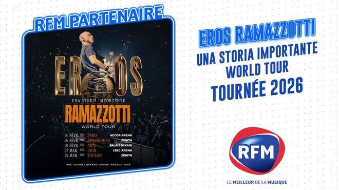 Eros Ramazzotti  : RFM partenaire des 5 dates de sa tournée française en 2026 